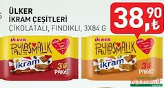 ÜLKER İKRAM ÇEŞİTLERİ ÇİKOLATALI/FINDIKLI BİSKÜVİ 3X84 G ÜLKER İKRAM ÇEŞİTLERİ ÇİKOLATALI/FINDIKLI BİSKÜVİ 3X84 G